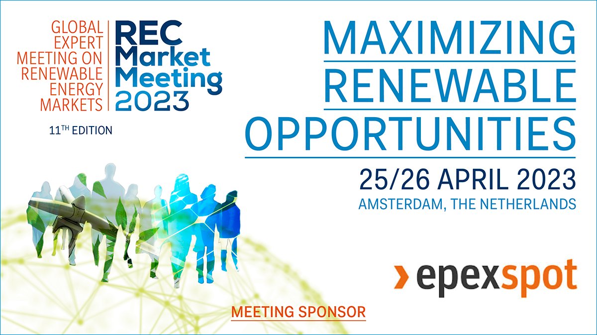 REC Market Meeting (@rec_market) on Twitter photo RECS Energy Certificate Association is pleased to announce the European Power Exchange (<a href="/EPEXSPOT_SE/">EPEX SPOT SE</a> ) as a Meeting Sponsor for the REC Market Meeting 2023. We are looking forward to seeing you at this year’s event.
For more information, please visit epexspot.com. RECS Energy Certificate Association is pleased to announce the European Power Exchange (<a href="/EPEXSPOT_SE/">EPEX SPOT SE</a> ) as a Meeting Sponsor for the REC Market Meeting 2023. We are looking forward to seeing you at this year’s event.
For more information, please visit epexspot.com.
