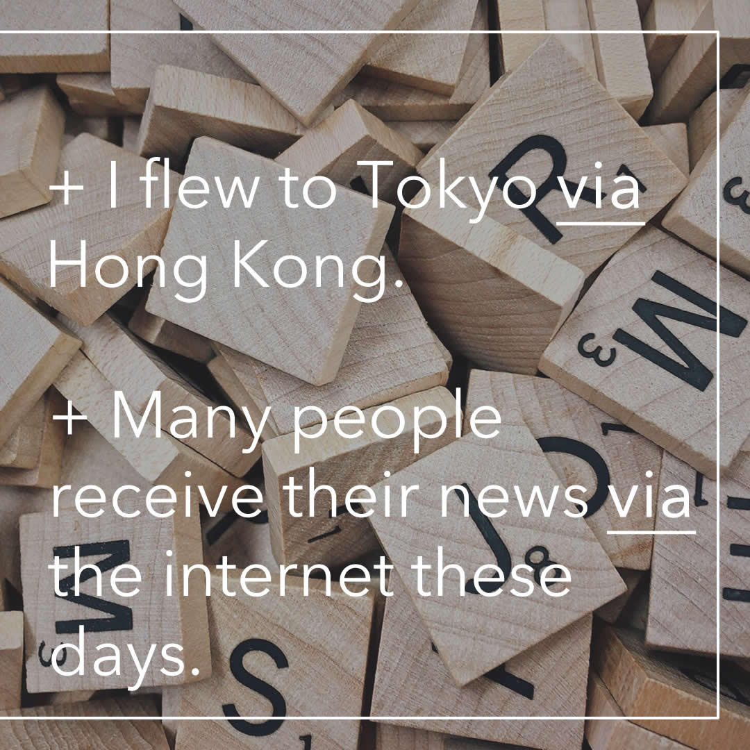 triploinc's tweet photo. 今週の #WOTW は ”via”です. “Via” is usually a preposition. It has one central meaning. Let’s find out what it is.
:
https://t.co/AeYlZ8C9y2
:
​​#英単語 #英語学習 #英会話 #英語の勉強 #英語 #クリエイティブラーニング英会話 #新宿御苑前 #英会話スクール #eigo #learnenglish https://t.co/tBVpgMpM1H