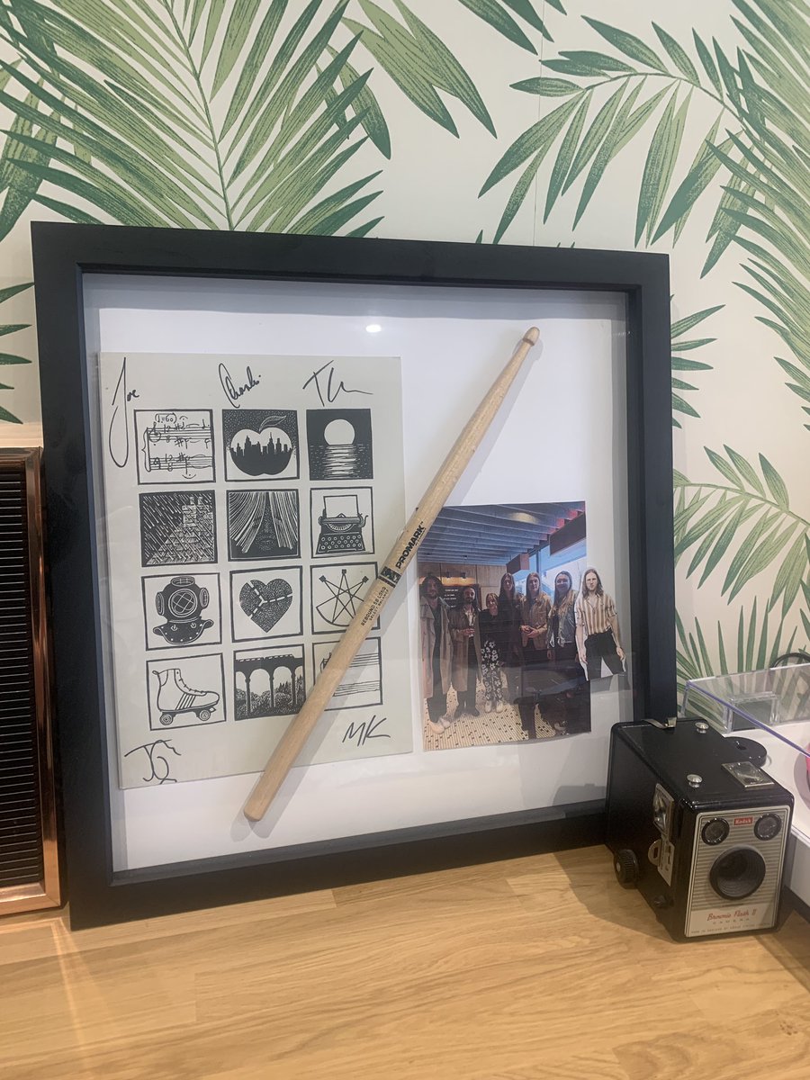 ChelsJacques's tweet photo. I got the drumstick and poster framed! Had to do some improvisation with Joe and the photo 😂💅 @JoeDonovan92 @BlossomsBand @Chaz_Salt @tomogden93 @MylesKellock @atmostonetour #blossomsband #ribbonaroundthebomb #atmostonetour https://t.co/uEOQiH2XFc