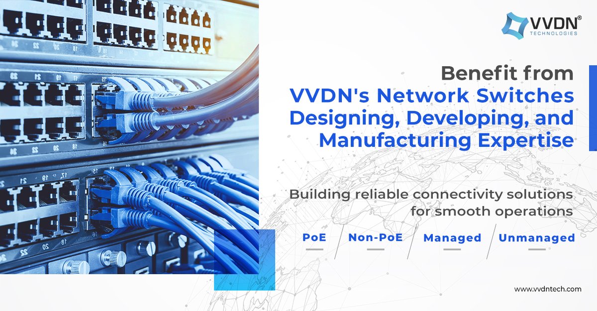 vvdn_tech's tweet photo. Maximize your connectivity with VVDN's network switch expertise. Whether you need PoE or Non-PoE, managed or unmanaged switches, VVDN can help you with complete design and manufacturing.
More at:https://t.co/Yb1r7wvcYx
#Switches #networking #wifi7 #Acesspoint #UBR https://t.co/Rwn5qfxn4b