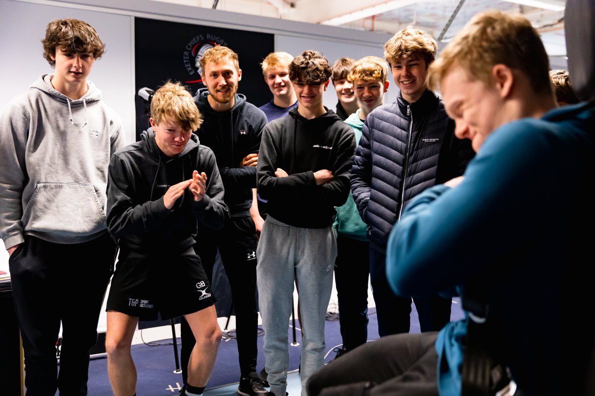 FarrisDominic's tweet photo. This years #NBD2023 event run between @UniofExeter and @ExeterChiefs was a great day with students from @ExeterCollege and @Truro_Penwith checking out both labs and learning about biomechanics in sport and health https://t.co/qgMjiYGUna