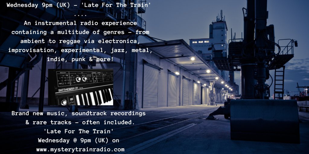 MTrainRadio's tweet photo. This week's #LateForTheTrain departing platform 242!
Hear tracks from #WarrenEllis with #NickCave, #ChrisCarter, #TeleFunken, #JuniorVarsityKM, a producers choice from #PaulMcCartney + more!
9PM Wednesday UK @ https://t.co/hsewHg0F7L + @tunein - https://t.co/umjvqlIH5u https://t.co/Be6eCQeiDr