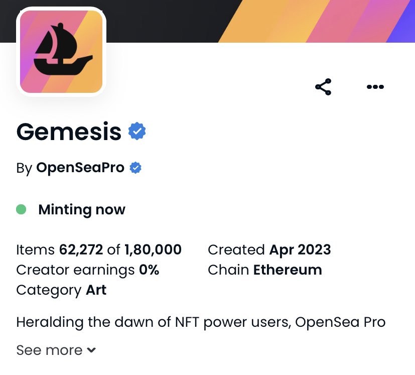 Giving away a Gemesis NFT by OpenSea Pro ⛵️

Drop your $ETH address, follow &amp; RT

Ends in 24 hours ⏰