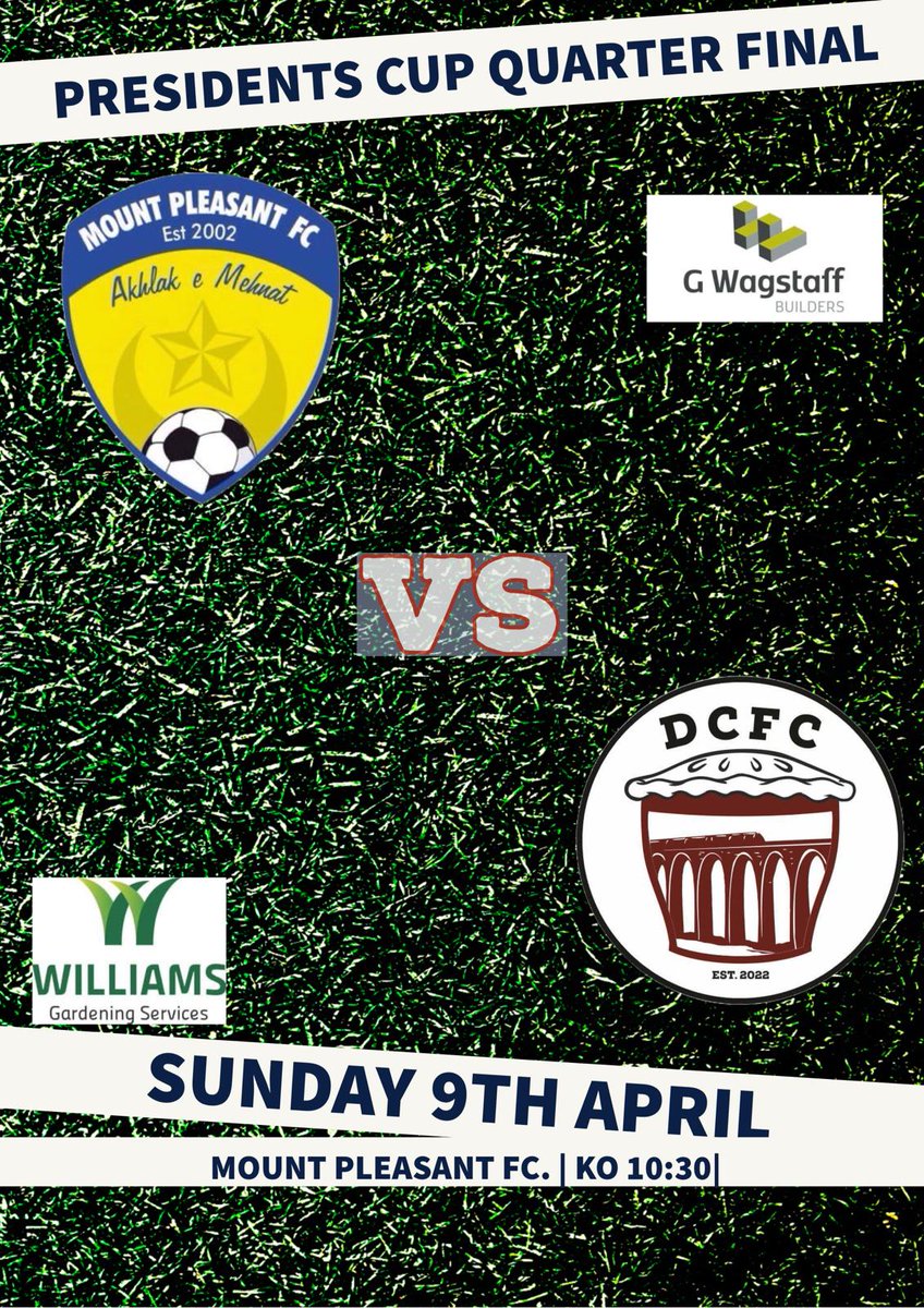 ⚽🏆 GAME WEEK 🏆⚽

Back in cup action this week. The final roll of the dice for us to have any cup glory in our first ever season as we make the journey to Batley in the quarter final of the Presidents Cup. 

#UTDC⚽💥🍻
#NowtDaft