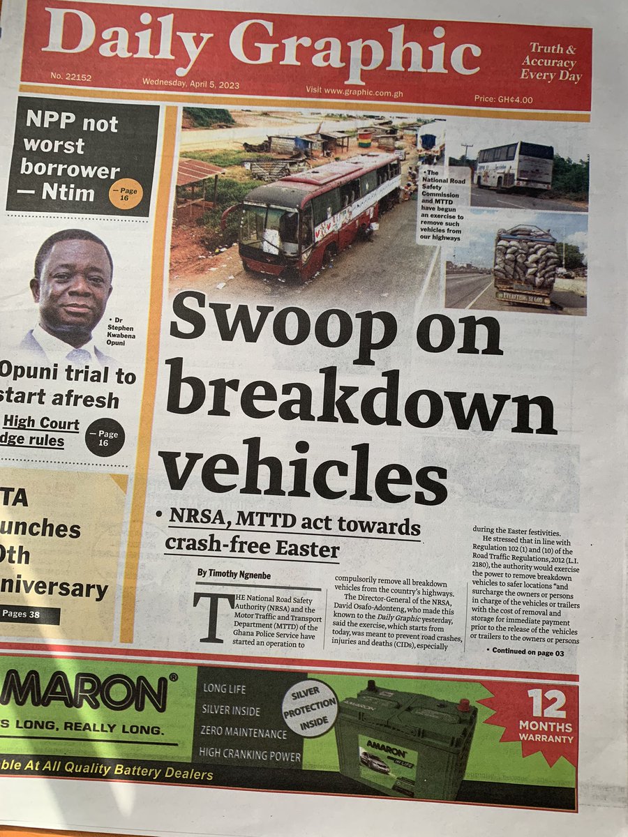 thisweek_gh's tweet photo. Newspaper Headlines: Wednesday, April 5, 2023.

#twigh #Newspaper https://t.co/uJDm3W6m1M