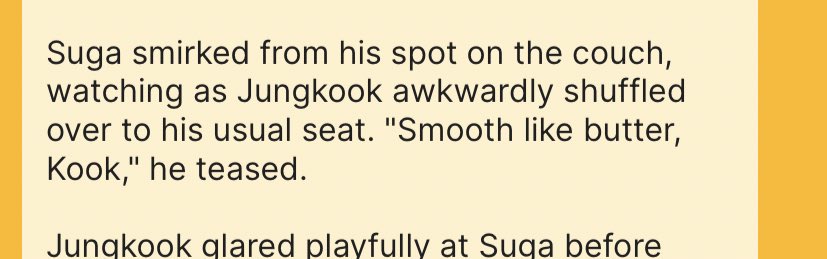 asked an AI chat bot to write a short scene based on a prompt and pls… the way it used jungkooks nickname and referenced butter