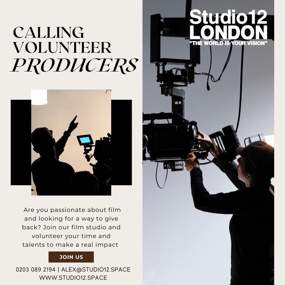 Involvement as a volunteer crew member on an Studio12 production is a great way to gain production experience as well as make connections in the screen.

Join our film studio and volunteer your time and talents to make a real impact.