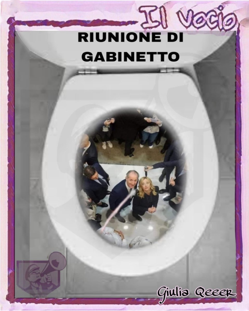 ilvocio's tweet photo. Giulia_Queer
@QueerGiulia #5aprile #ilvocio #Veneto #vinitaly #Meloni #Zaia #riunione #fogna #gabinetto #fascisti #sciacquone #ironia #battute https://t.co/me1Q9KhnaH