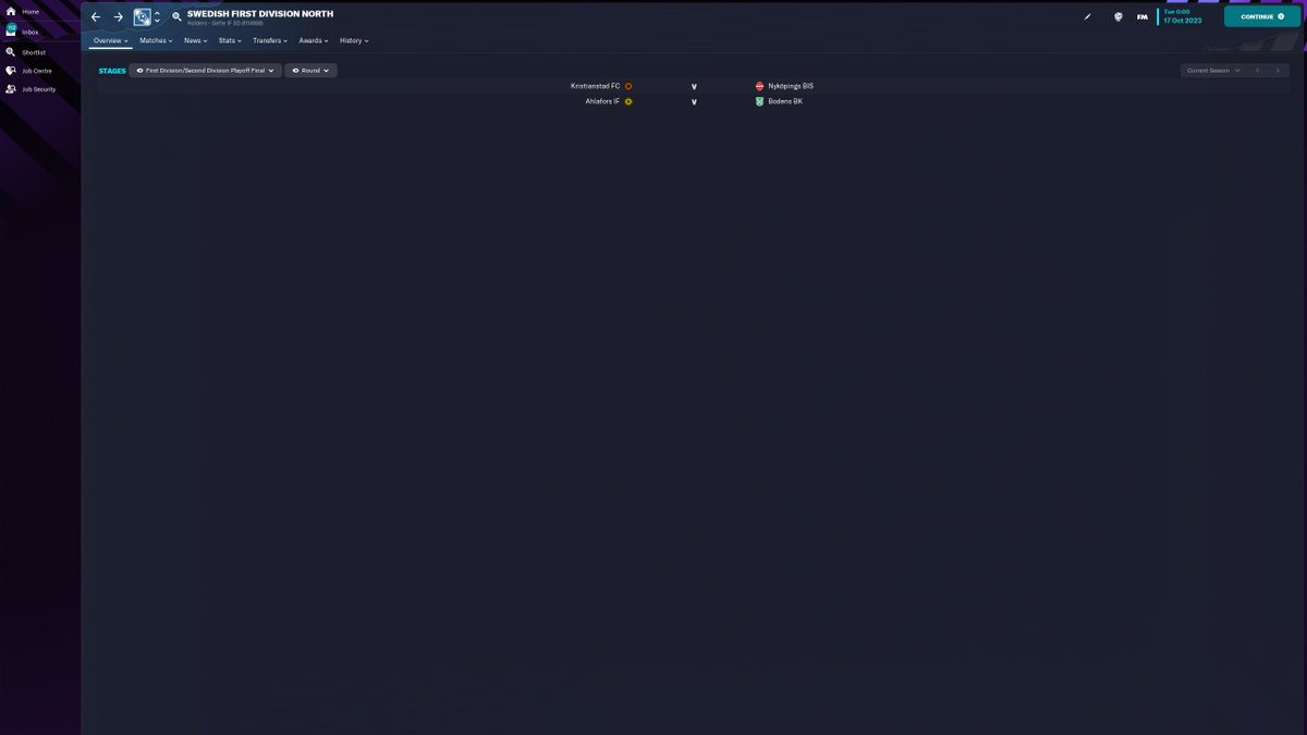 thecouchnerd's tweet photo. @FootballManager There seems to be a bug in the Swedish database. Tier 3 and Tier 4 qualifiers. The wrong teams are playing each other (not correct regions). I am running a clean install, no changes, haven't deleted anything in the db folder. Game Pass version. https://t.co/QJ4pXKc2hs