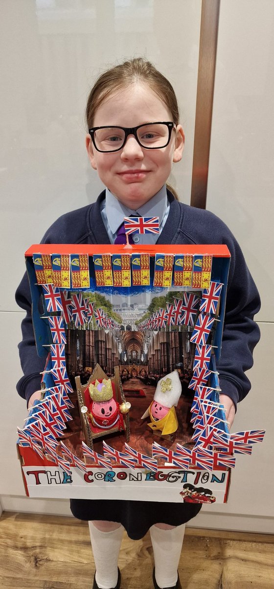 bennythomson's tweet photo. @RoyalFamily @CORPUS1275 Celebrating the CoronEGGtion of King Charles III early with Annabels entry today at Corpus Christi RC Primary School, Chadderton. https://t.co/grUc8nRtMn