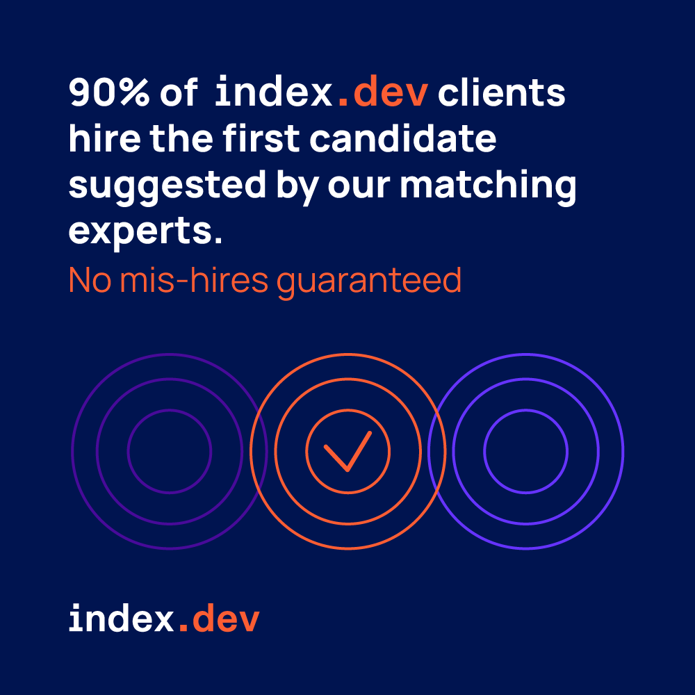 indexdotdev's tweet image. #US businesses could be losing out on $162B a 
year without the right #techtalent

📷Index.dev 
has you covered with 10k pre-vetted engineers 

and super-accurate matching 

that won’t break the bank.

DM us for deets.

#techhiring #techjobs #engineers