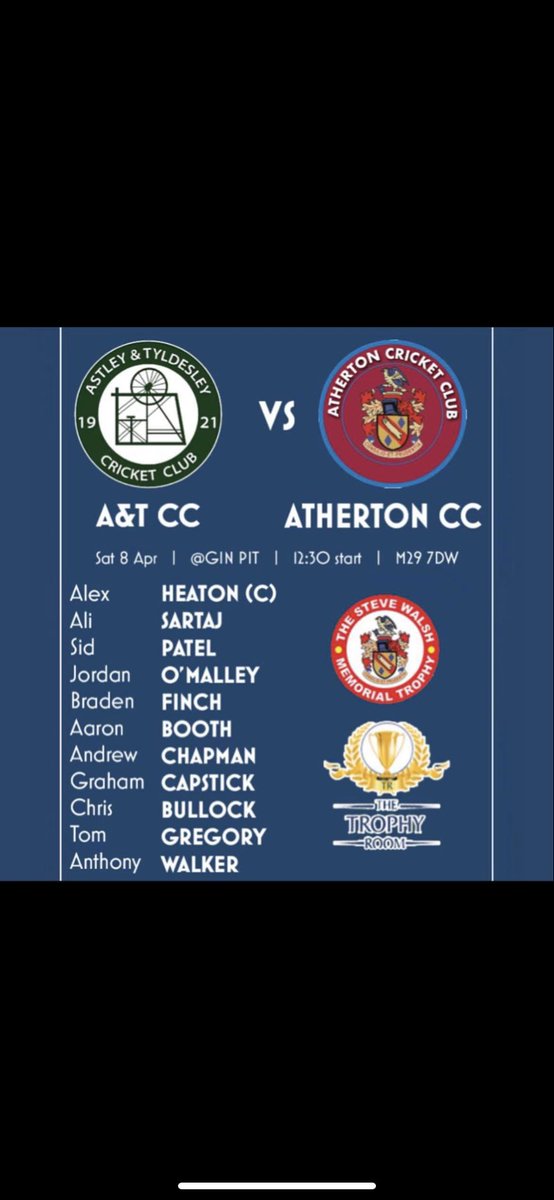 ginpitcc's tweet photo. The cricket season is back, we host our good friends @AthertonCC on Saturday as we play for the Steve Walsh Memorial Trophy.
12:30 start 
Bar will be open, come down &amp; show some support 🟢⚪️ 🏏 https://t.co/GhihS7X4Bs