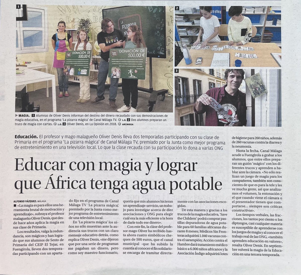 Feliz con el artículo de la Opinión de Málaga que refleja el trabajo realizado por mi alumnado. Un abrazo gigante.
#educaciónprimaria#cepmarbellacoin#cepmálagaformación#cepmalaga#cepronda#cepaxarquía#cepsevilla#educandoconmagia#innovacionesucativa#redbecrea#libroabierto#educaand#