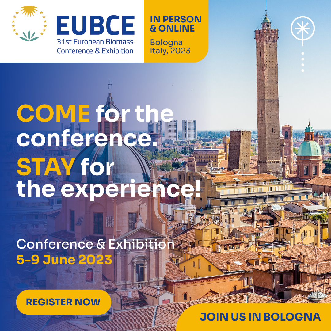 The call for abstracts for #EUBCE2023 is extended to 28 April 2023.
If you are interested in #biomass, #bioenergy, and #bioeconomy, present your work and register!
eubce.com