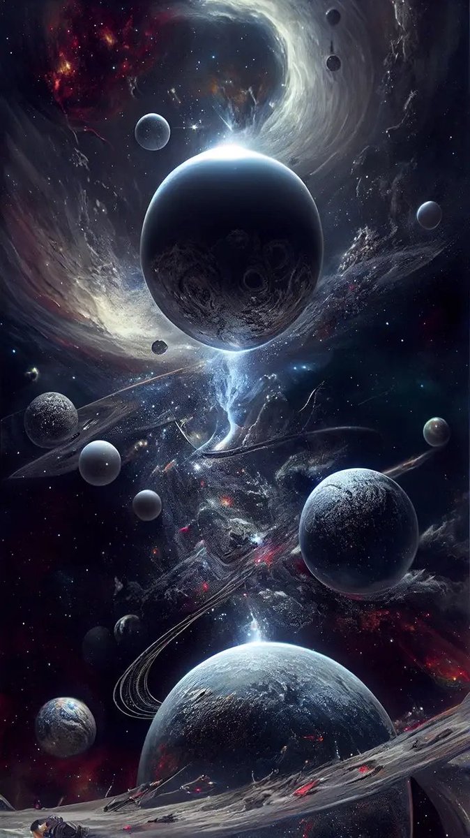 AngryRobin7's tweet photo. Eternal Ocean of Multiverses
This higher-dimensional view of the multiverse depicts a cluster of universes that happen to be “next door” to each other, each with different fundamental laws of physics.

Multiverse
Talon Abraxas https://t.co/YnGC4pNHwp