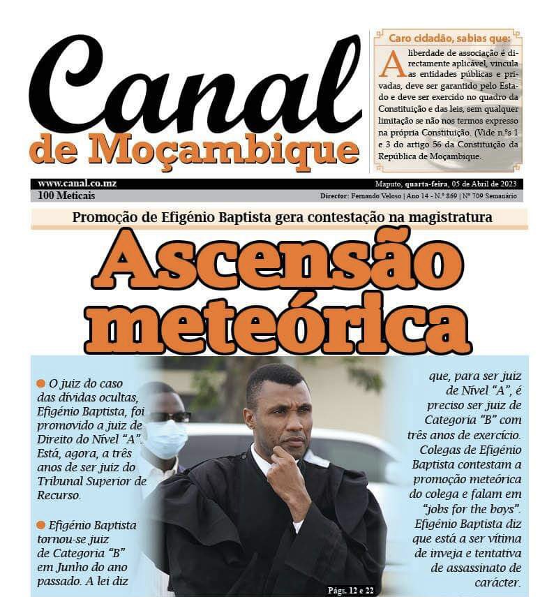 mozinforma's tweet photo. ‼️ Promoção de Efigénio Baptista, juiz do caso das dívidas ocultas, gera contestação na Magistratura. https://t.co/3w4rHvP5ie