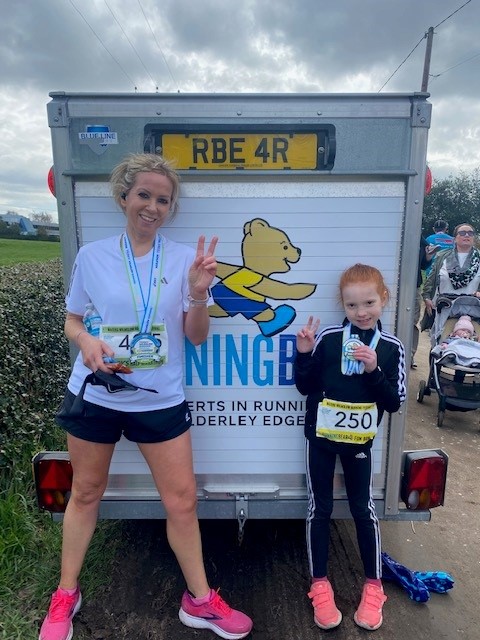 Wilmslow half marathon done! First one in 3 years due to injury and serious migraines but I did it in 2:06 fact! My baby girl also did the fun run and smashed it! 🏃‍♀️🏅🌈✌️🙌 <a href="/WilmslowRunFest/">Wilmslow Running Festival</a>