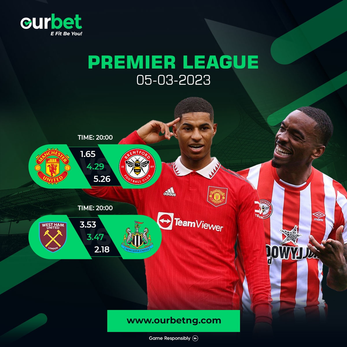 Can Manchester United come good after last week's defeat? 

And will Newcastle United continue their impressive form? 

Place your bets now! 

#football #bet #England