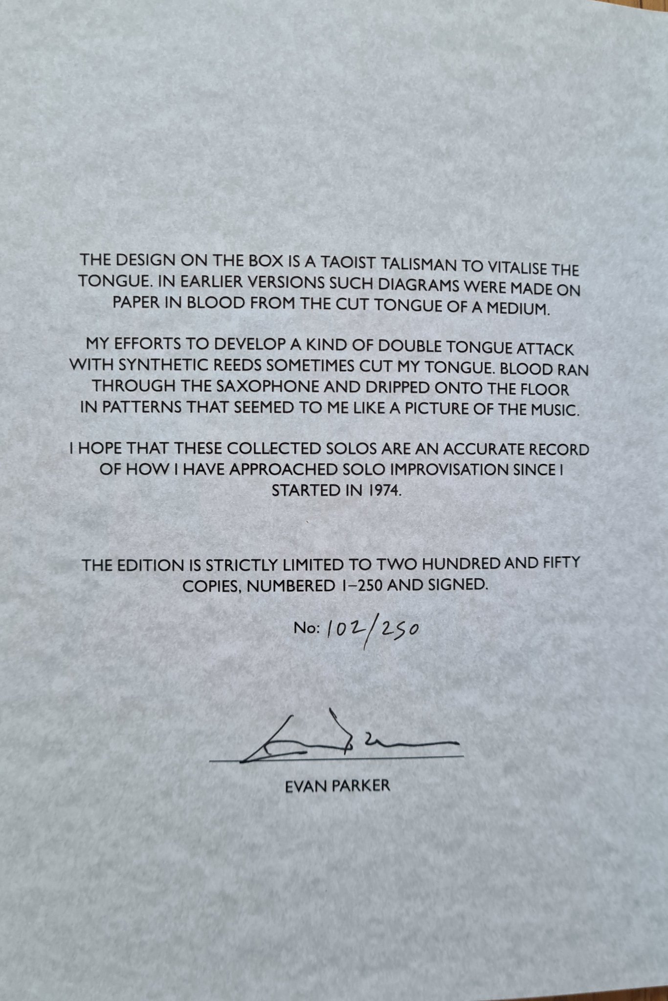 Happy birthday to Evan Parker, 79 today. 