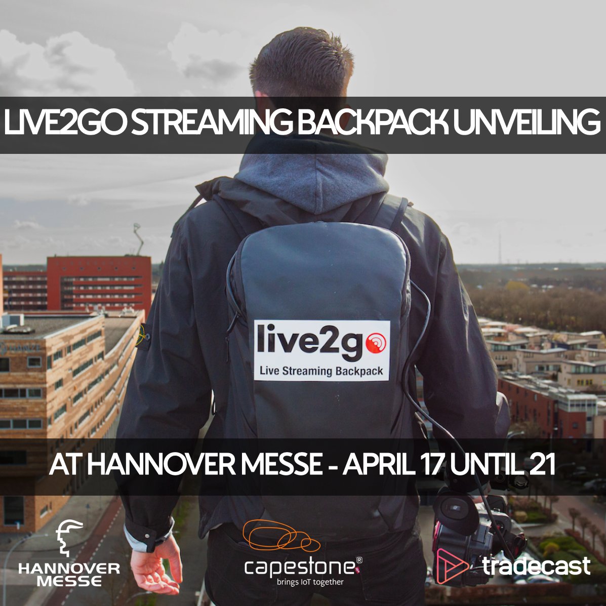 🎒 Together with our partner <a href="/CapestoneInfo/">Capestone</a>, we are proud to introduce the Live2Go Streaming Backpack, the all-in-one mobile live streaming setup, at #HannoverMesse.

Find out more:

🔗: capestone.com/en/news/capest…

#tradecast #readytoplay #capestone #hannovermesse