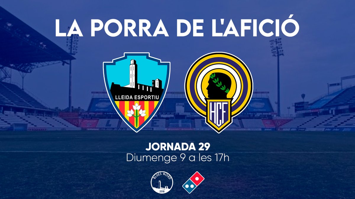 BluesNord's tweet photo. 29a jornada de LA PORRA DE L'AFICIÓ by @DominosPizza_ES

@SalvarLleidaEsp 🆚 @cfhercules   

⁉️ Com participar?

1⃣ Seguir a @BluesNord i @DominosPizza_ES
2⃣ Fer Rt al tweet de la porra
3⃣ Anotar el resultat a les respostes del tweet

🏆 Premi: 1 pizza familia https://t.co/aDkqfTPGPb