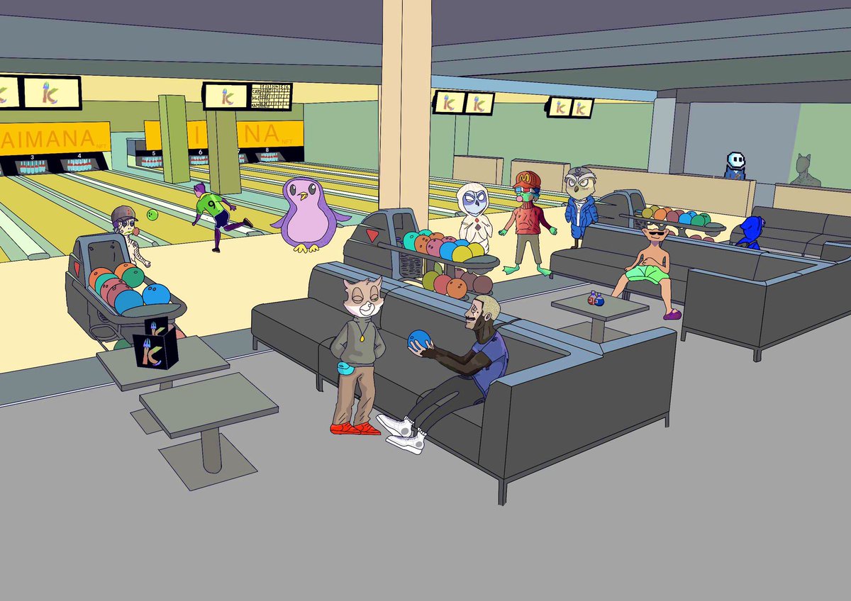 ENDIT_ENDY's tweet photo. By this tweet I would like to submit my art-work for @KaimanaNFT art contest

ART NAME - BOWLING PARTY 🎳 

Projects - 
@ElixirNFT
@BVDCAT_
@CetsNFT

Founders -
@TechNickel
@salvuccikaimana
@TheSwervor 
@HGESOL
@frankdegods
@solana_king
@FzPamajj

Appreciate all integration ❤️ https://t.co/j34flugwa4