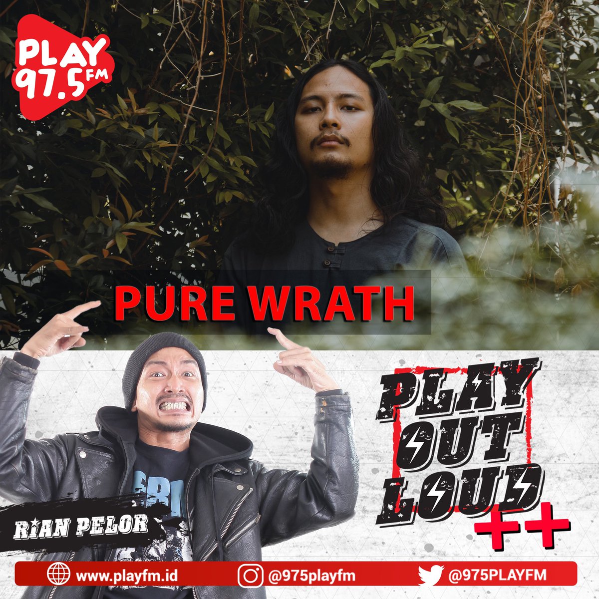 975PLAYFM's tweet photo. Players, jangan lewatkan PLAY OUT LOUD ++ Live Instagram on @975PLAYFM jam 8 malam ini, @pelorrian bakalan ngobrol bersama PURE WRATH di Instagram live @975PLAYFM
link: https://t.co/hlzE01cK2C
#975playfmpalembang #playoutloud #PUREWRATH https://t.co/1veHS7Ovzi