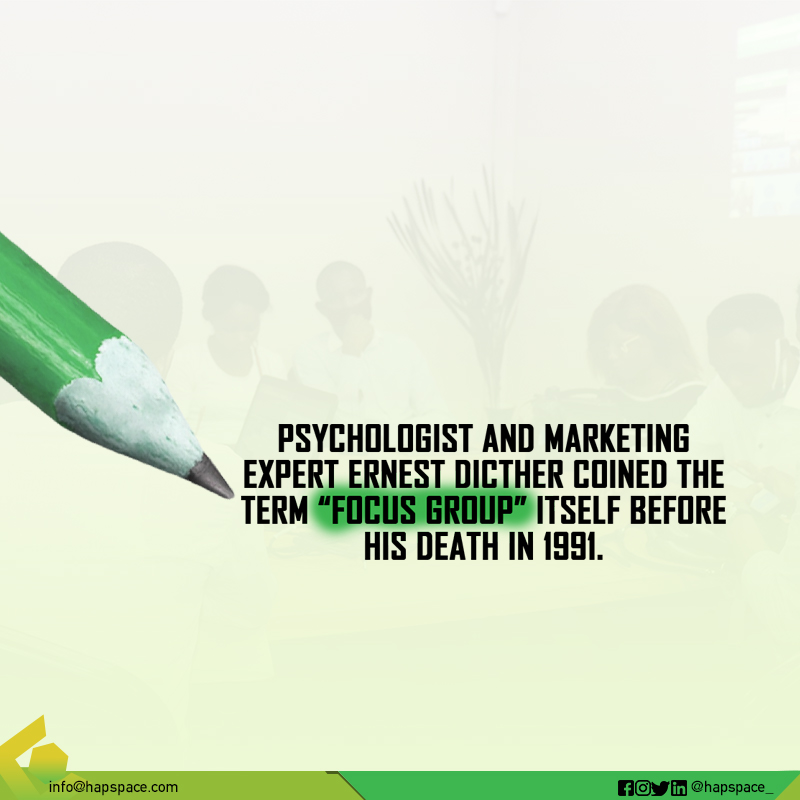 hapspace's tweet photo. Did you know that the term "Focus group" was coined by psychologist and marketing expert Ernest Dicther before his death in 1991?

It's amazing how one person's idea can become a widely used term in the industry.

#focusgroup #marketresearch #hapspace #indepthinterview https://t.co/HsCrib18Gu