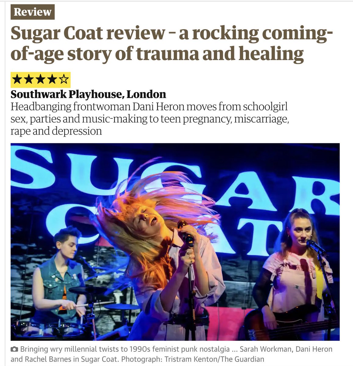 Sugar Coat hosted its first #captioned show yesterday, &amp; we're excited to offer 3 more accessible shows for #deaf &amp; hard of hearing audiences.

Thanks <a href="/birdmail/">Talking Birds</a> for helping us open our doors even wider.

Captioned perfs at <a href="/swkplay/">Southwark Playhouse</a> on 8, 14 &amp; 17th April 👉 SugarCoatShow.com