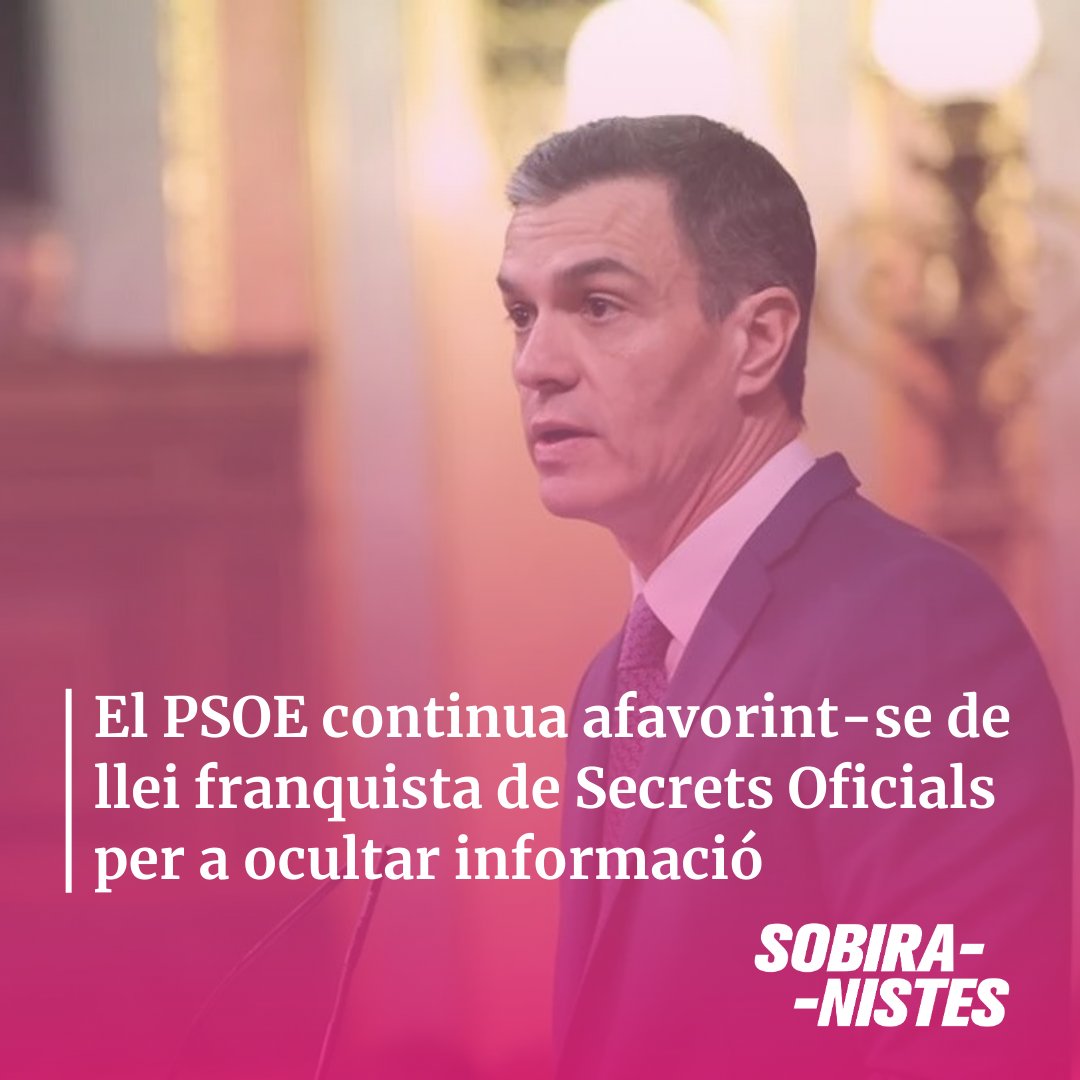 📝 Una legislatura sencera ha tingut el Gobierno Más Progresista de la Historia per posar l'Estat a l'altura de les altres democràcies aprovant una llei de secrets oficials que superi el franquisme.

🤔 I, mentrestant, se'n continuen beneficiant.

naciodigital.cat/noticia/254863…
