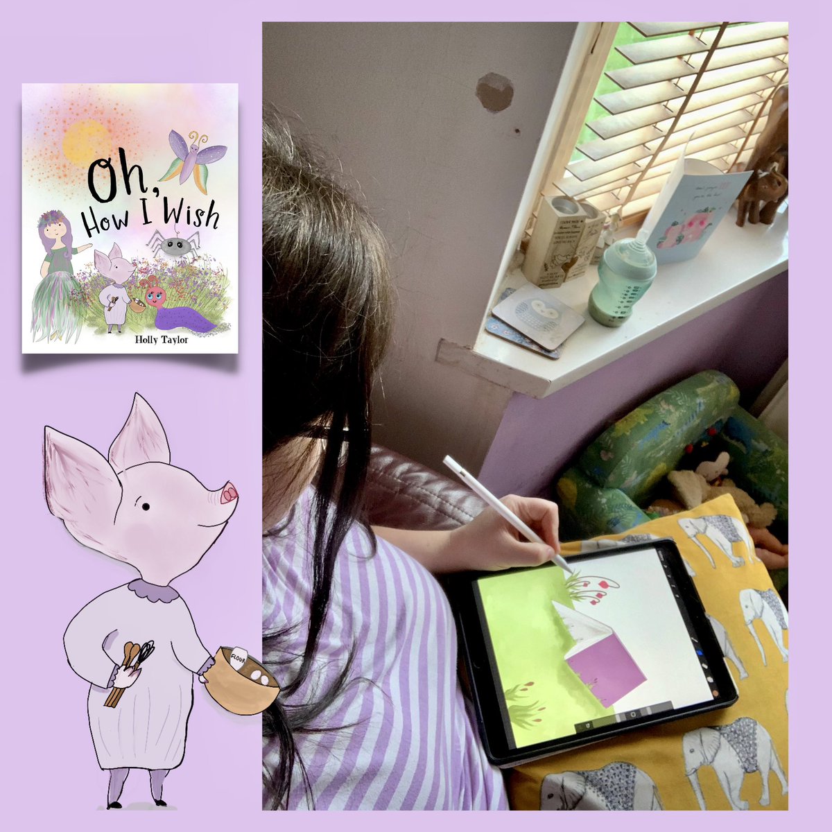 Imogensmagic's tweet photo. Illustration day, today. Here is a ‘sneak peek’ on this drizzly Wednesday. Bringing Slug’s world to life. #KidLit #illustrationartist #WritersCommunity https://t.co/YVVXvWpLLD