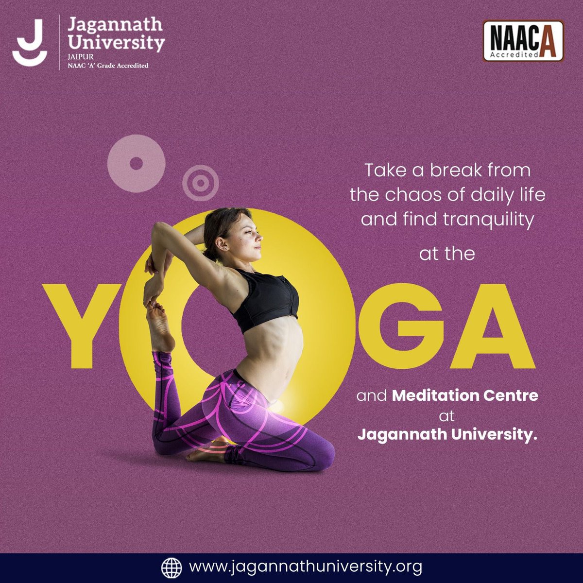 Escape the Daily Hustle and Find Inner Peace at Jagannath University's Yoga and Meditation Centre

#Yoga #Meditationcentre #JU #Jaipur #Bestuniversityinindia #Bestinfrastructure #JUjaipur #Bestuniversity #Applynow