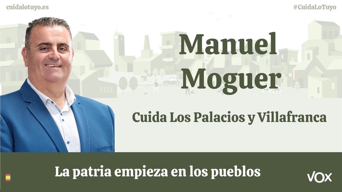 VoxLosPalacios's tweet photo. 📢 ¡Con @MoguerManolo como candidato a la alcaldía en las elecciones municipales del 28 de mayo hay alternativa para Los Palacios y Villafranca! 

💪🇪🇦 ¡Vamos a por todas!

#CuidaLoTuyo https://t.co/iT4RIMX1ak