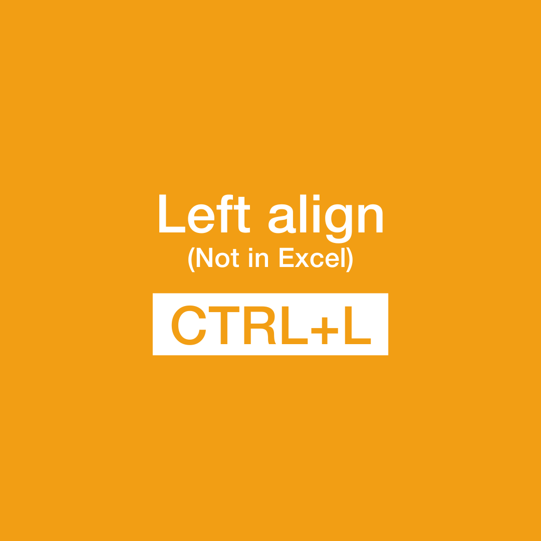joanneparamount's tweet image. Did you know there are #KeyboardShortcuts for aligning your text?
CTRL+L | Left align
CTRL+R | Right align
CRTL+E | Centralise text
Please note, these shortcuts don't apply to Microsoft Excel.
#MicrosoftShortcut #TextAlignment