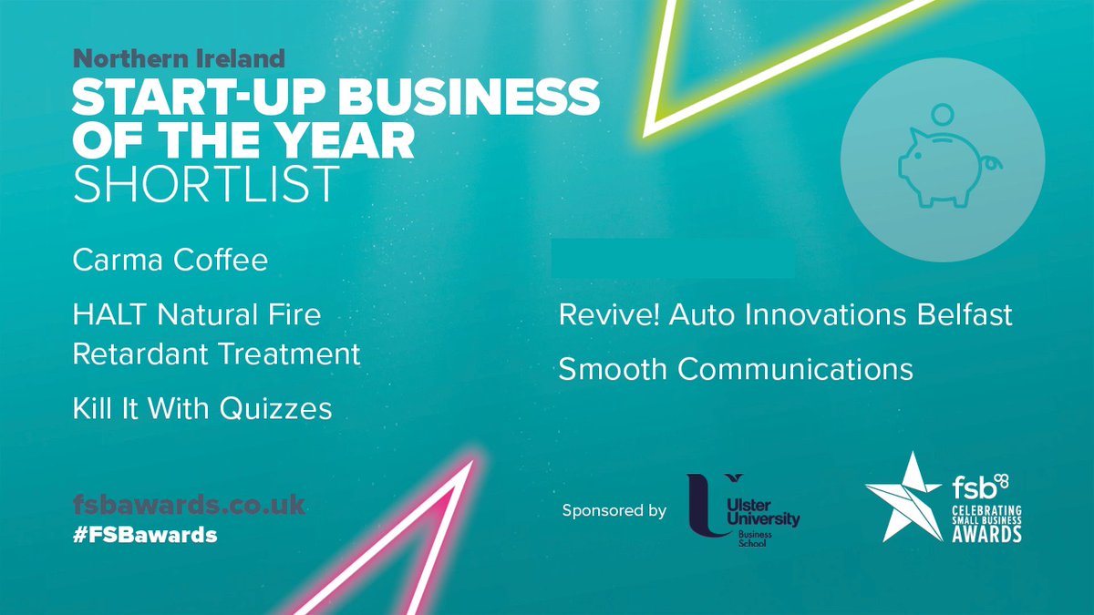 UlsterBizSchool's tweet image. We&apos;re looking forward to the @FSB_NI Awards this afternoon at @CrownePlazaBEL. A special mention to all finalists in the UUBS sponsored Start-Up Business of the Year category; Carma Coffee, @HALTnfr, Kill It With Quizzes, Revive! Auto Innovations and @Smooth_Comms 🤞

#FSBawards