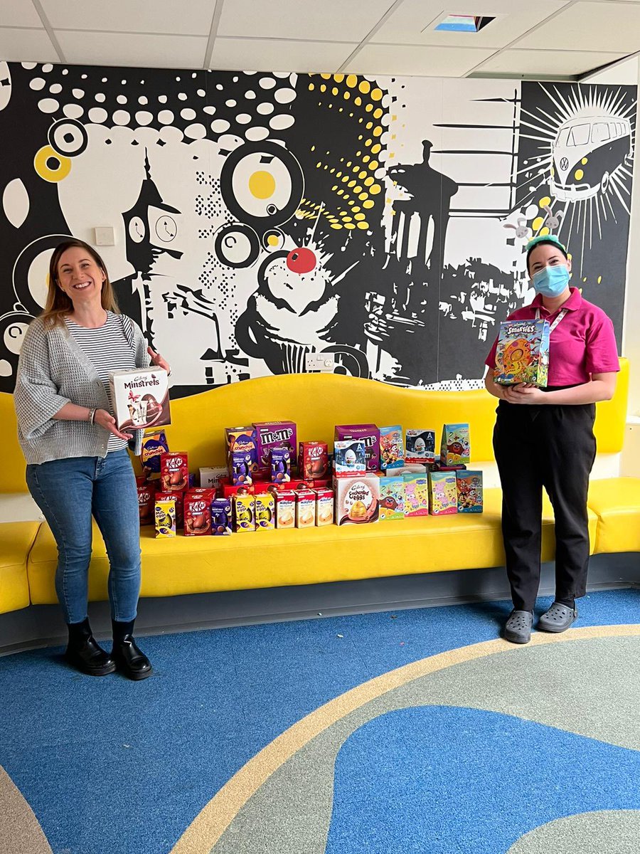InviseLimited's tweet photo. As it’s almost Easter, we recognise that it won’t be a fun time with lots of chocolate eggs for all. Today, Director @salbaker86, dropped off some chocolate eggs at @UHDBTrust Children’s Hospital to hopefully put a smile on some faces https://t.co/1IjrA2h8a7