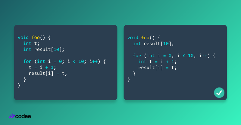 codee_com's tweet image. #CodeePerformanceTip 
Explicitly declaring scalar variables in the smallest scope possible makes it easier for the compiler to track its usage.

🔗Read more: codee.com/knowledge/pwr0…

#performance #software #bestpractices