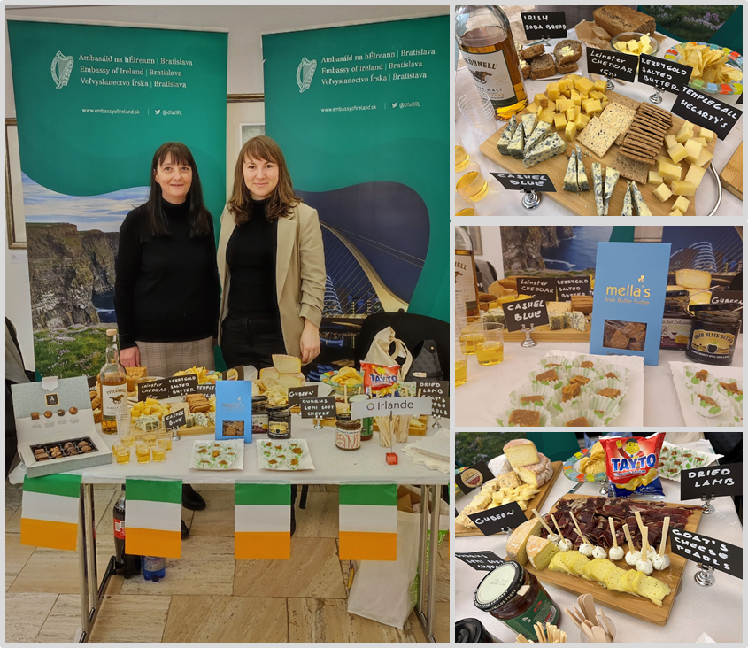 IrlEmbSlovakia's tweet photo. Pot de la Francophonie à @IFSlovaquie à #Bratislava  vendredi soir. 
Membre de @OIFrancophonie depuis 2018, 🇮🇪 était fière de participer avec d'autres ambassades. 
L’assortiment de fromages artisanaux irlandais et d’autres friandises a été très apprécié! Un grand merci à tous! https://t.co/xqGNFBA776