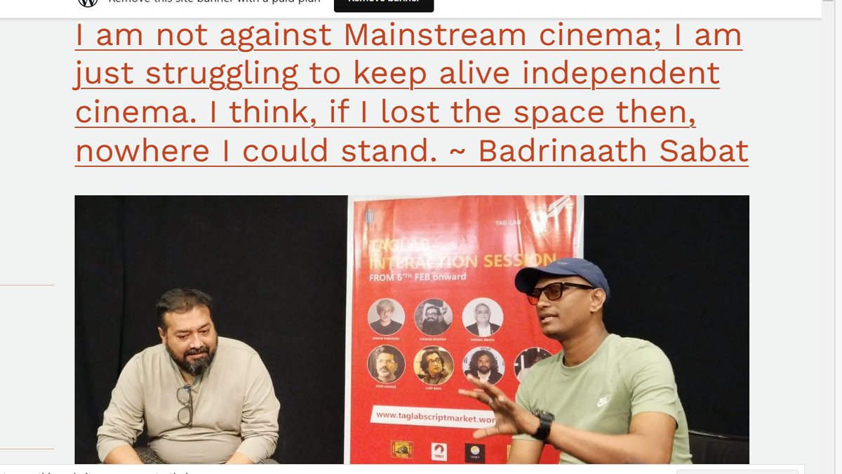 Breathl63229826's tweet photo. I am not against Mainstream cinema; I am just struggling to keep alive independent cinema. I think, if I lost the space then, nowhere I could stand. ~ Badrinaath Sabat

#badrinaathsabat #mumbaiindiefilmsociety #breathlessfilmblog #taglabinteractionsession https://t.co/j8NQAhFQfz