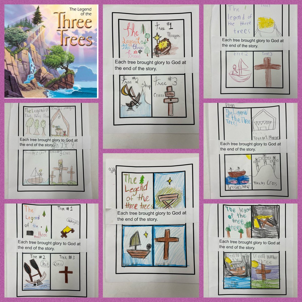 mrs_power3's tweet image. Yesterday, we read the story of ‘The legend of the Three Trees’. It serves as a reminder of the true meaning of Easter, which is the celebration of Jesus&apos; life, death, and resurrection. Our drawings represent what each tree became at the end of the story. ✝️🌲#ocsbLent