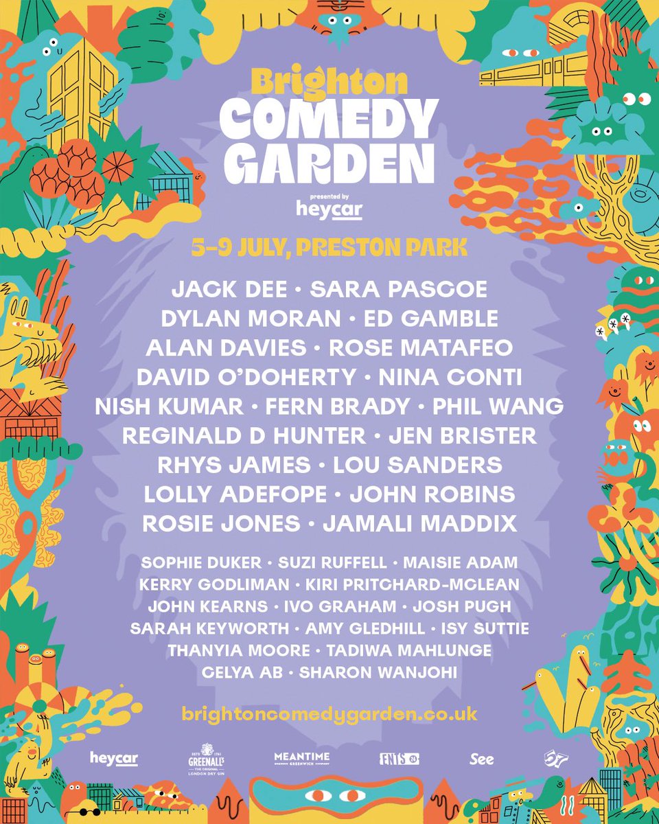 Hey Brighton👋Comedy Garden is back🎉 We’re thrilled to bring you a HUGE 2023 line-up with legendary JACK DEE, Off Menu’s ED GAMBLE, the phenomenal SARA PASCOE, Taskmaster’s PHIL WANG & more Join in Preston Park this summer🌻 🗓️July 5-9 Tix on sale NOW brightoncomedygarden.co.uk