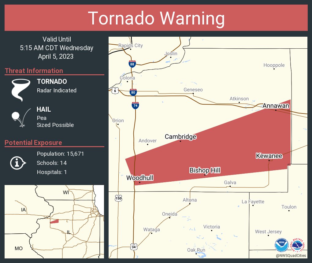 NWS Tornado on Twitter "Tornado Warning including Kewanee IL