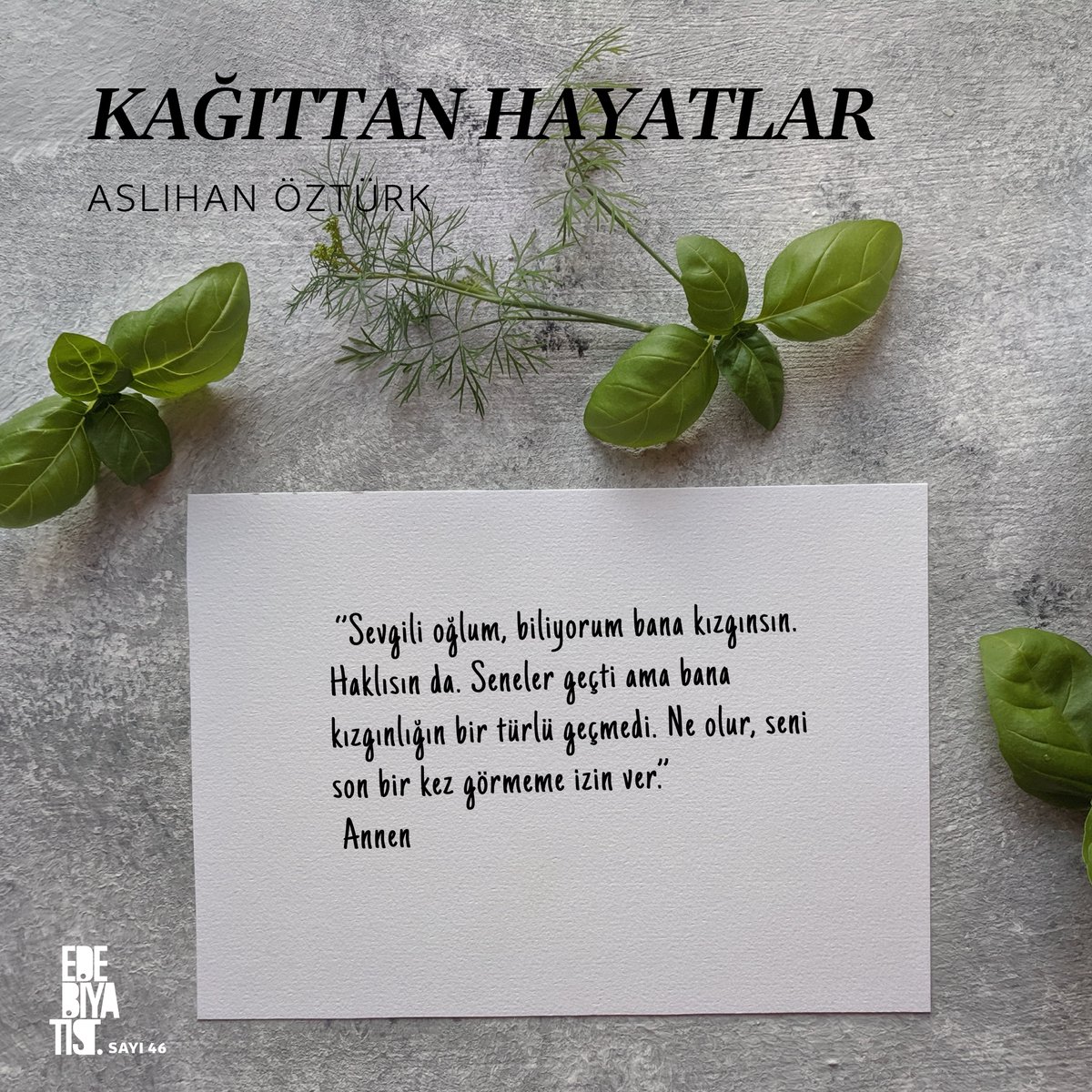 Yeni sayımızda Aslıhan Öztürk kaleminden “Kağıttan Hayatlar”
.
Dergimizi Edebiyatist.com’dan, D&amp;R Trendyol’dan sipariş verebilirsiniz.
.
.

#edebiyatist #edebiyatistdergisi #yenisayı #edebiyatistdergi #deneme #şiir #öykü #anlatı #söyleşi #yazmak