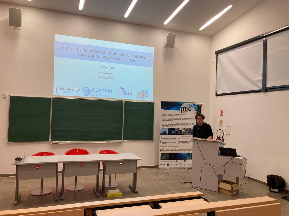 Mar__Benavides's tweet photo. @Subha_mio @FilellaLamadrid and @Arthur_Coet rocking it at the @MIOceanologie PhD day ๐๐๐ Very proud of your work and the diverse novel insights into #N2fixation you are developing ๐ @centuri_ls @FondationBNPP @NOTION_project @PureOceanFund @univamu @BridgesOcean https://t.co/amAuWLrEeD