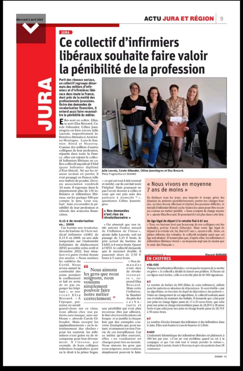 Idelencolere's tweet photo. Nos collègues ont eu droit à un article sur @JuraProgres 
Merci à elle de ce temps pris.
👏 https://t.co/fbHVZPpX0q