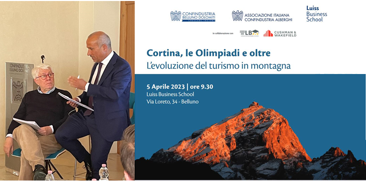confalb's tweet photo. CORTINA, le Olimpiadi e oltre. @GrazianoDeb #THGroup La montagna è stata penalizzata in passato da scarsa attenzione del Governo. Abbiamo delle criticità in primis quello del personale. Le persone sono il cuore della nostre imprese. Fondamentale intervento sul cuneo fiscale https://t.co/9YO4Gztlmn