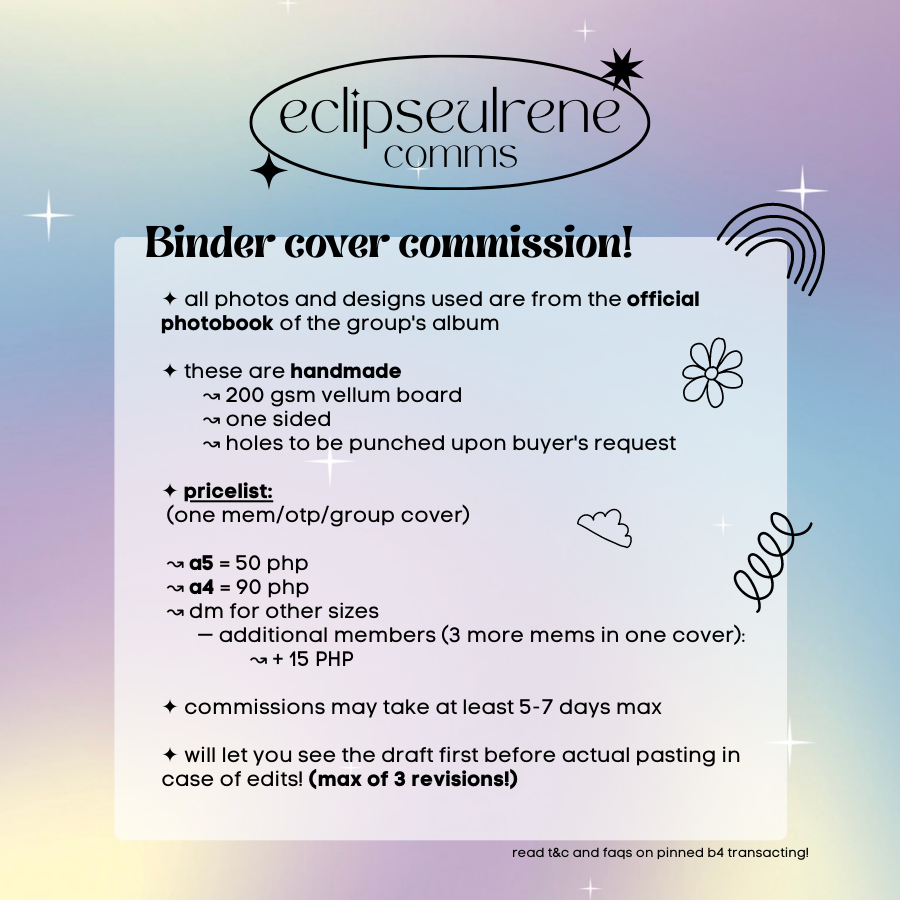 eclipseulrene's tweet image. ꒰ wts lfb ph ꒱ #eclipsecomms 

💭 open for handmade binder cover commissions! [ PRICE LOWERED! ]

 ⠀↳ from official photobook album
 ⠀↳ 50 php ea
 ⠀↳ list of albums/groups below!

ⵌ divider filler a5 a4 svt seventeen enhypen bts twice treasure exo itzy kpop deco print