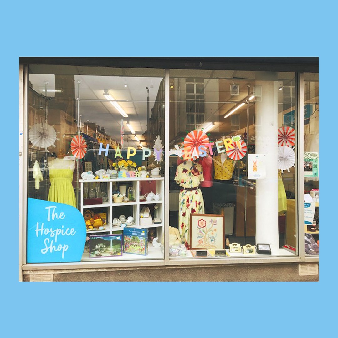 HospiceShop's tweet photo. 🐰🌷 Check out #DukeSt #HospiceShop's egg-straordinary Easter display &amp; raffle on April 10th! Hop to 368 Duke St for goodies! 🛍️ #GlasgowsHospice 🐣 https://t.co/vszixIgD1m