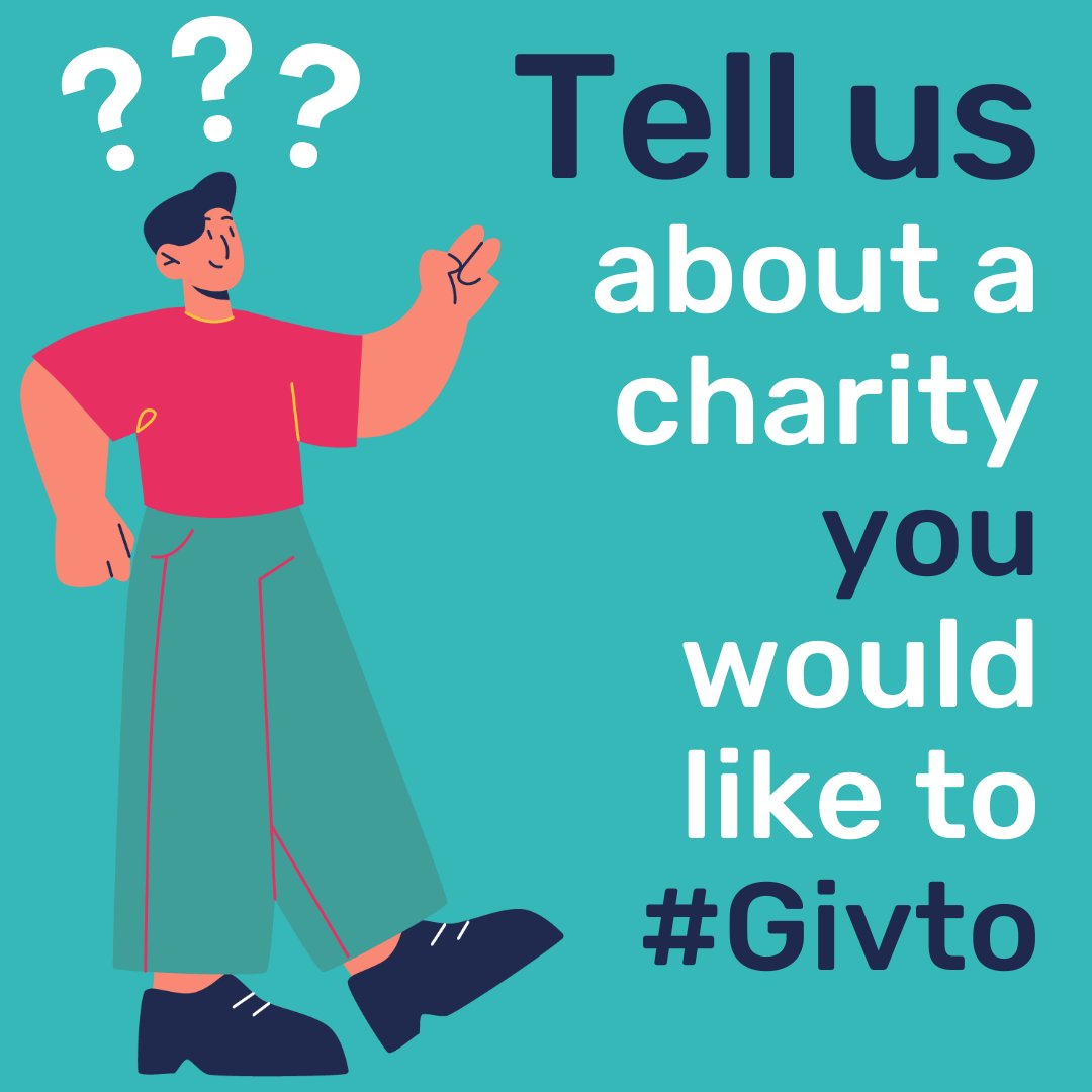 givtoUK's tweet photo. Is there a charity you would like us to feature?  
Tell us in the comments below 👇👇👇 if there is a charity - local, regional or national, that you would like to #givto 💙

#suggestacharity #yourtime #givto #charitablecause https://t.co/IshwoJf2sE