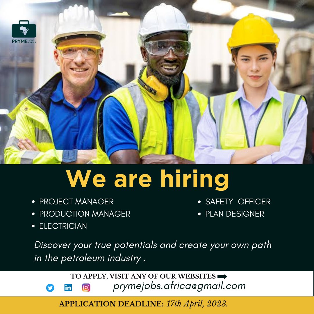 Pryme Jobs Africa (@jobspryme) on Twitter photo We are hiring!!!
Interested candidates should apply through the website or send CV/Resume to prymejobs.africa@gmail.com.
#GraphicDesign
#TrumpArraignment
#Harvtz
#JobseekersWednesday
#prymejobsafrica We are hiring!!!
Interested candidates should apply through the website or send CV/Resume to prymejobs.africa@gmail.com.
#GraphicDesign
#TrumpArraignment
#Harvtz
#JobseekersWednesday
#prymejobsafrica
